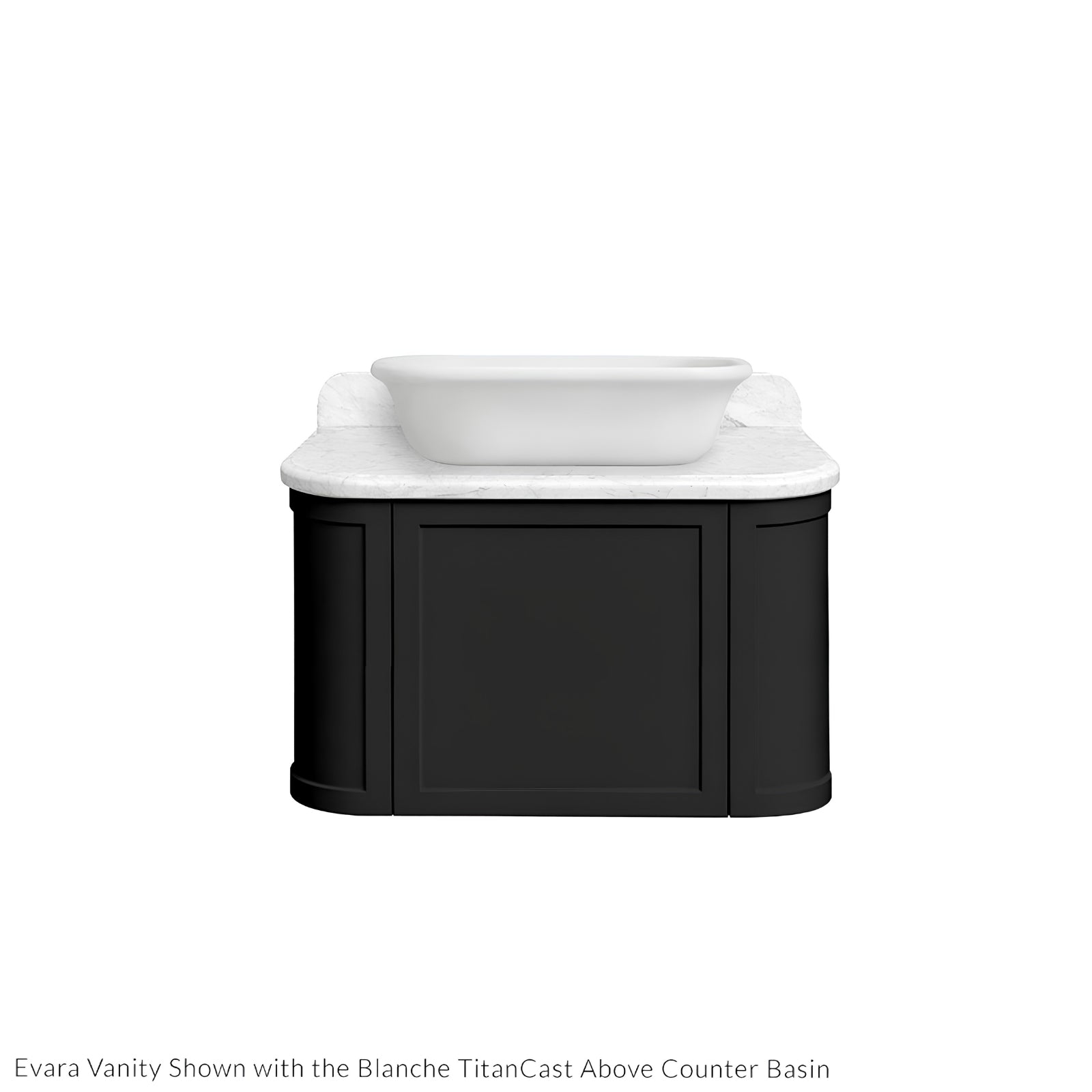 Basin 3 Turner Hastings Evara 75 x 53 Wall Hung Vanity with Real Marble Top & Above Counter Basin - Volcanic Ash EV754-VA-NTH - The Blue Space