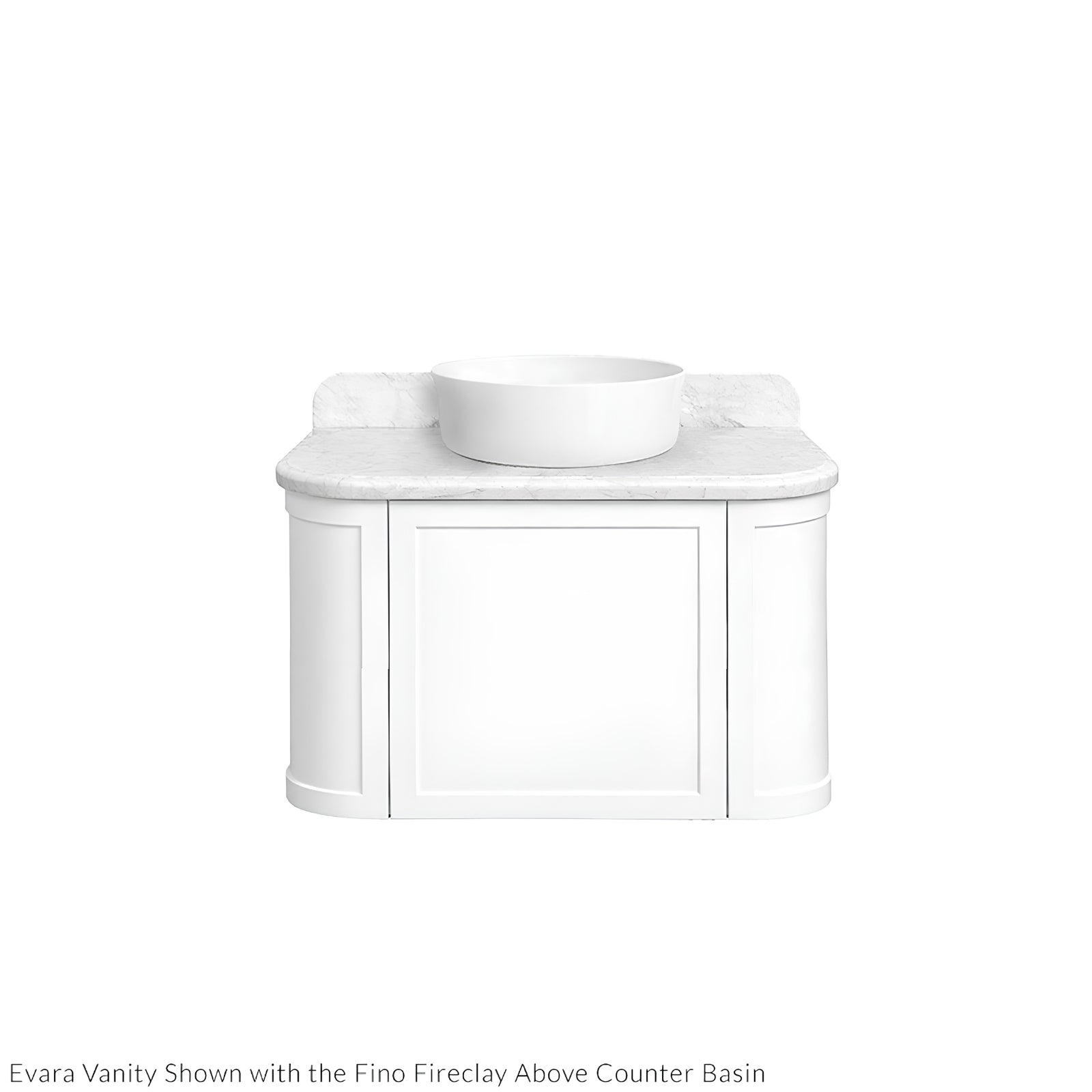 Basin 1 Turner Hastings Evara 75 x 53 Wall Hung Vanity with Real Marble Top & Above Counter Basin - White EV753-WH-NTH - The Blue Space