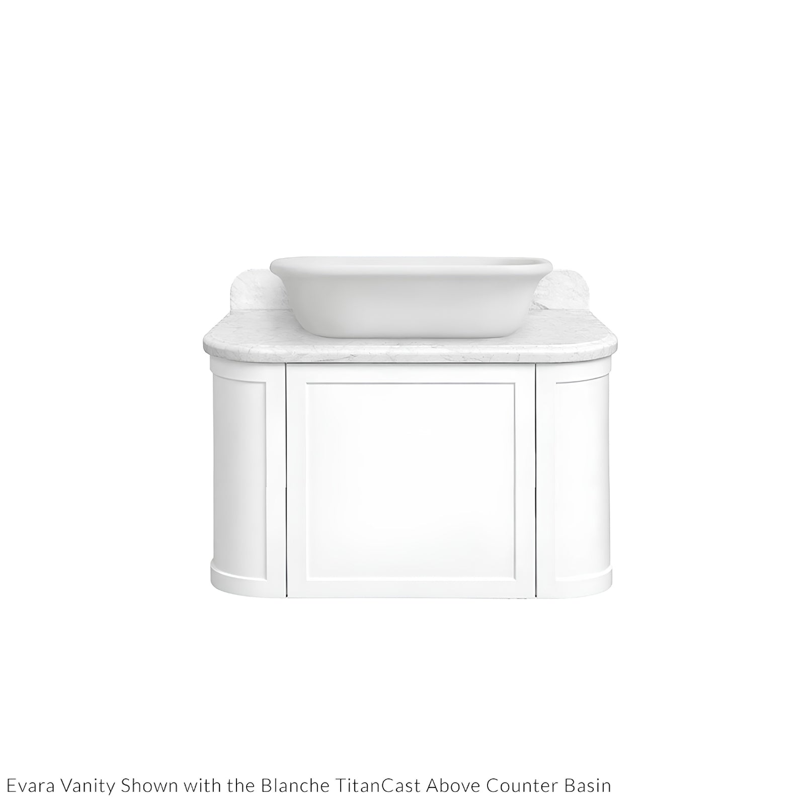 Basin 3 Turner Hastings Evara 75 x 53 Wall Hung Vanity with Real Marble Top & Above Counter Basin - White EV753-WH-NTH - The Blue Space