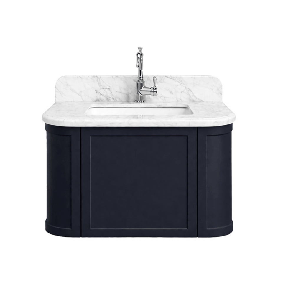 Turner Hastings Evara 75 x 53 Wall Hung Vanity with Real Marble Top & Under Counter Basin - Aegean Blue