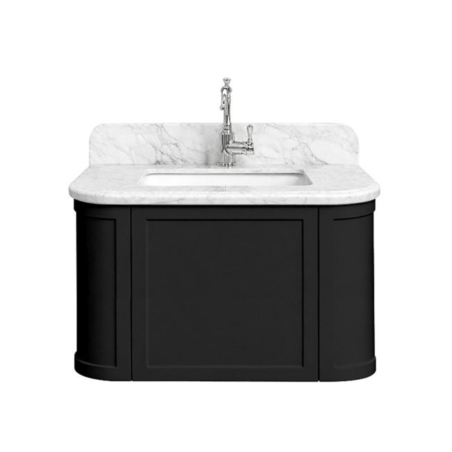 Turner Hastings Evara 75 x 53 Wall Hung Vanity with Real Marble Top & Under Counter Basin - Volcanic Ash EV751-VA-1TH - The Blue Space