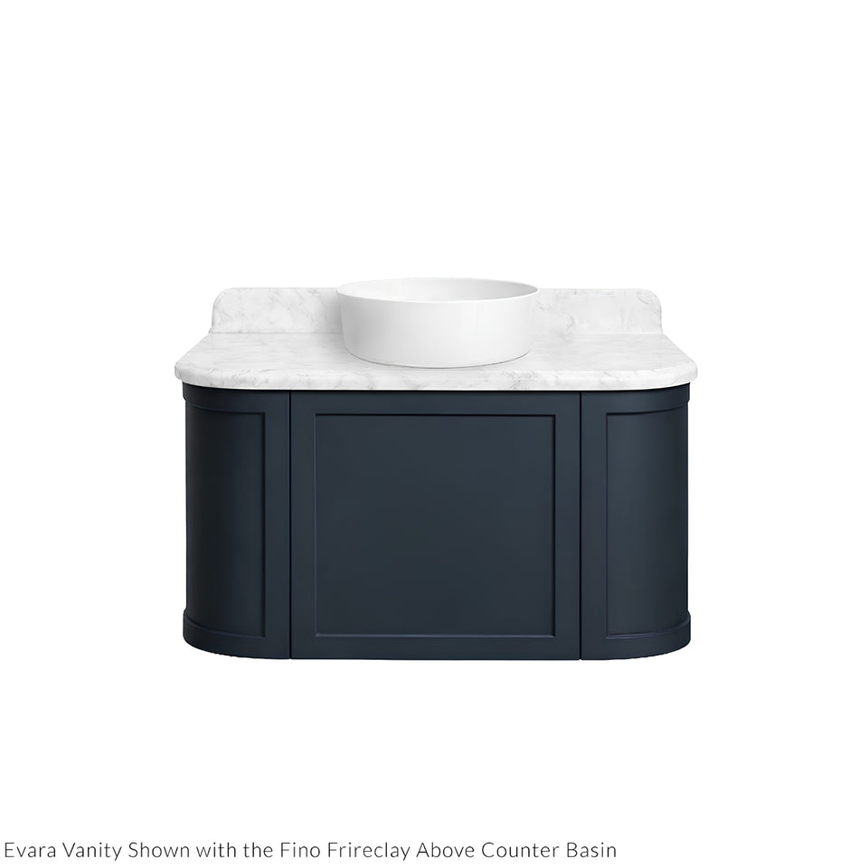 Turner Hastings Evara 90 x 53 Wall Hung Vanity with Real Marble Top & Above Counter Basin - Aegean Blue