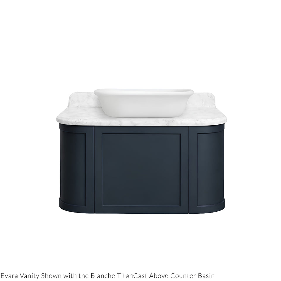 Turner Hastings Evara 90 x 53 Wall Hung Vanity with Real Marble Top & Above Counter Basin - Aegean Blue
