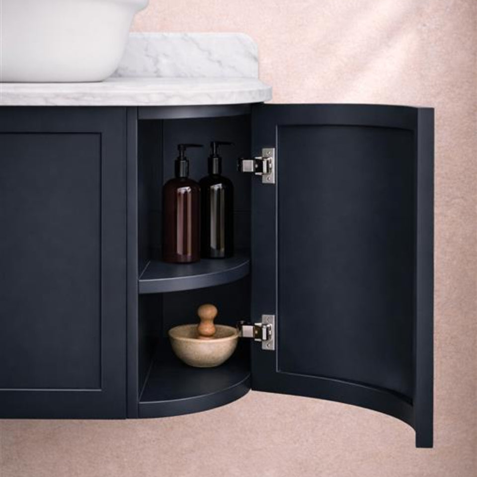 Turner Hastings Evara 90 x 53 Wall Hung Vanity with Real Marble Top & Above Counter Basin - Aegean Blue