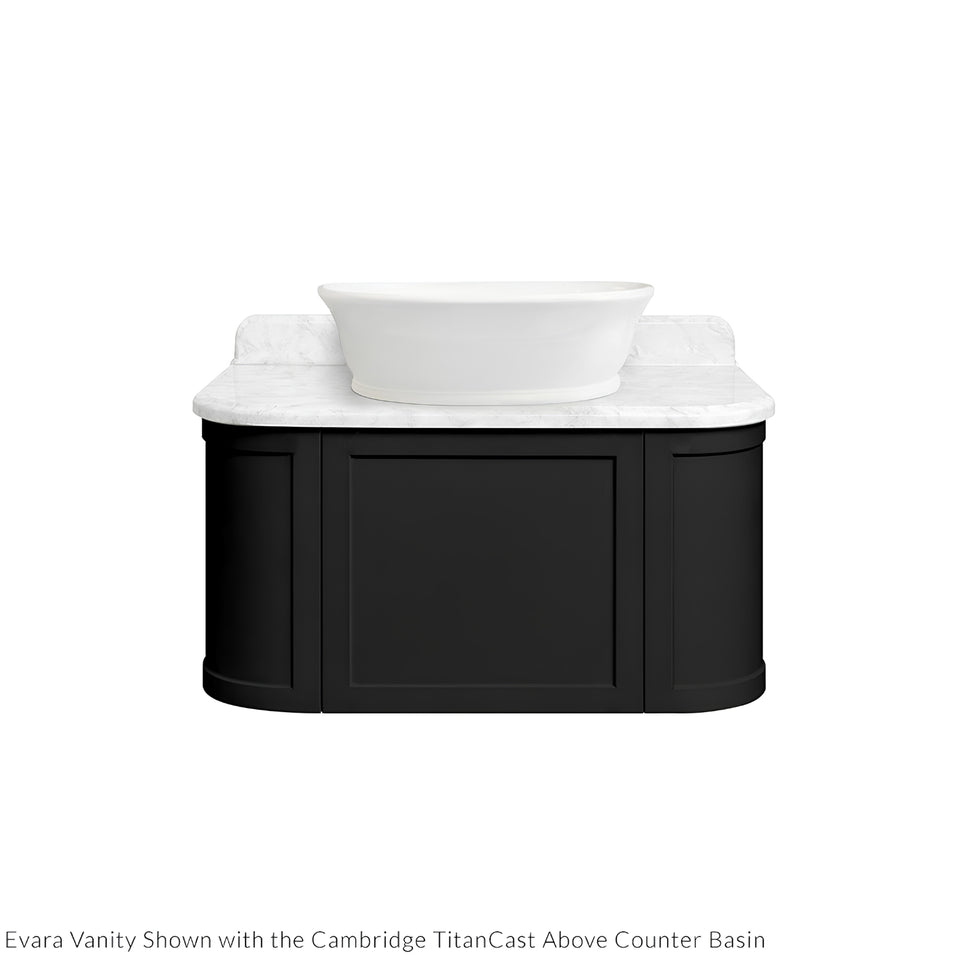 Turner Hastings Evara 90 x 53 Wall Hung Vanity with Real Marble Top & Above Counter Basin - Volcanic Ash
