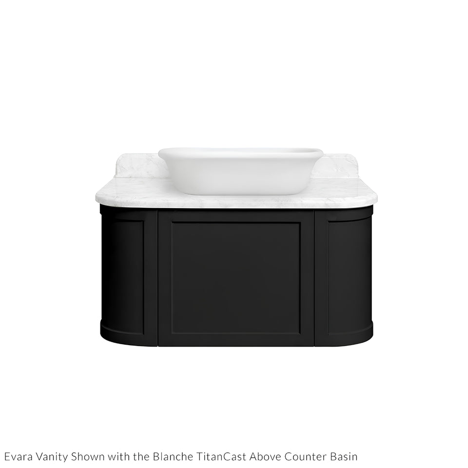 Turner Hastings Evara 90 x 53 Wall Hung Vanity with Real Marble Top & Above Counter Basin - Volcanic Ash