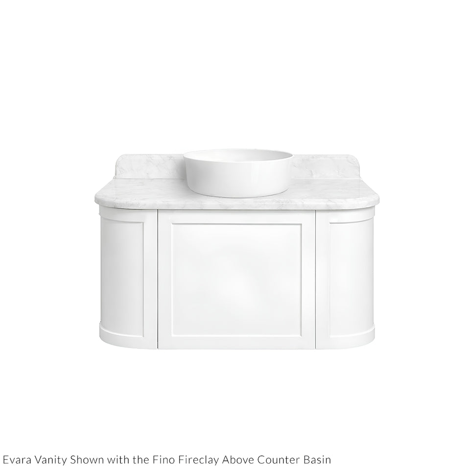 Turner Hastings Evara 90 x 53 Wall Hung Vanity with Real Marble Top & Above Counter Basin - White