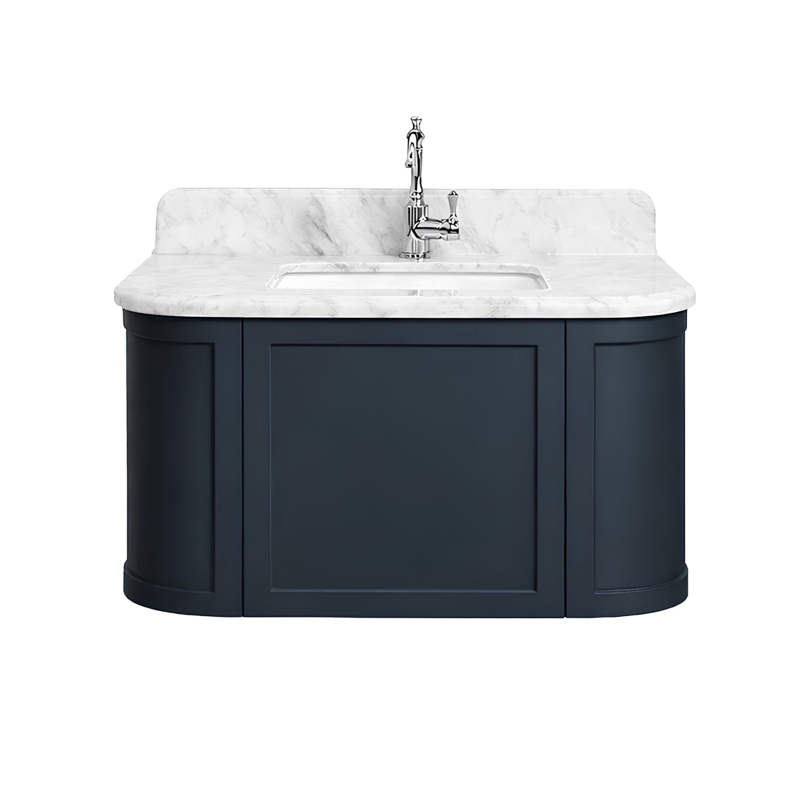 Turner Hastings Evara 90 x 53 Wall Hung Vanity with Real Marble Top & Under Counter Basin - Aegean Blue EV952-AB-1TH - The Blue Space