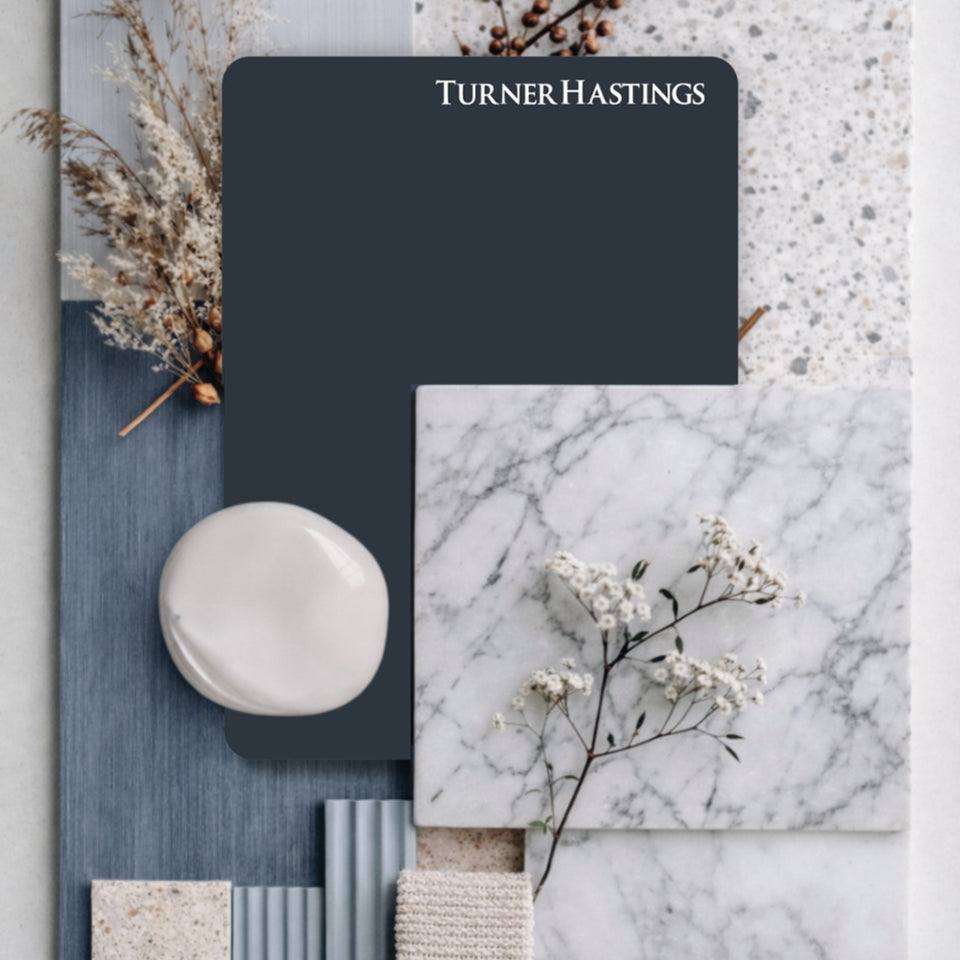 Turner Hastings Evara 90 x 53 Wall Hung Vanity with Real Marble Top & Under Counter Basin - Aegean Blue