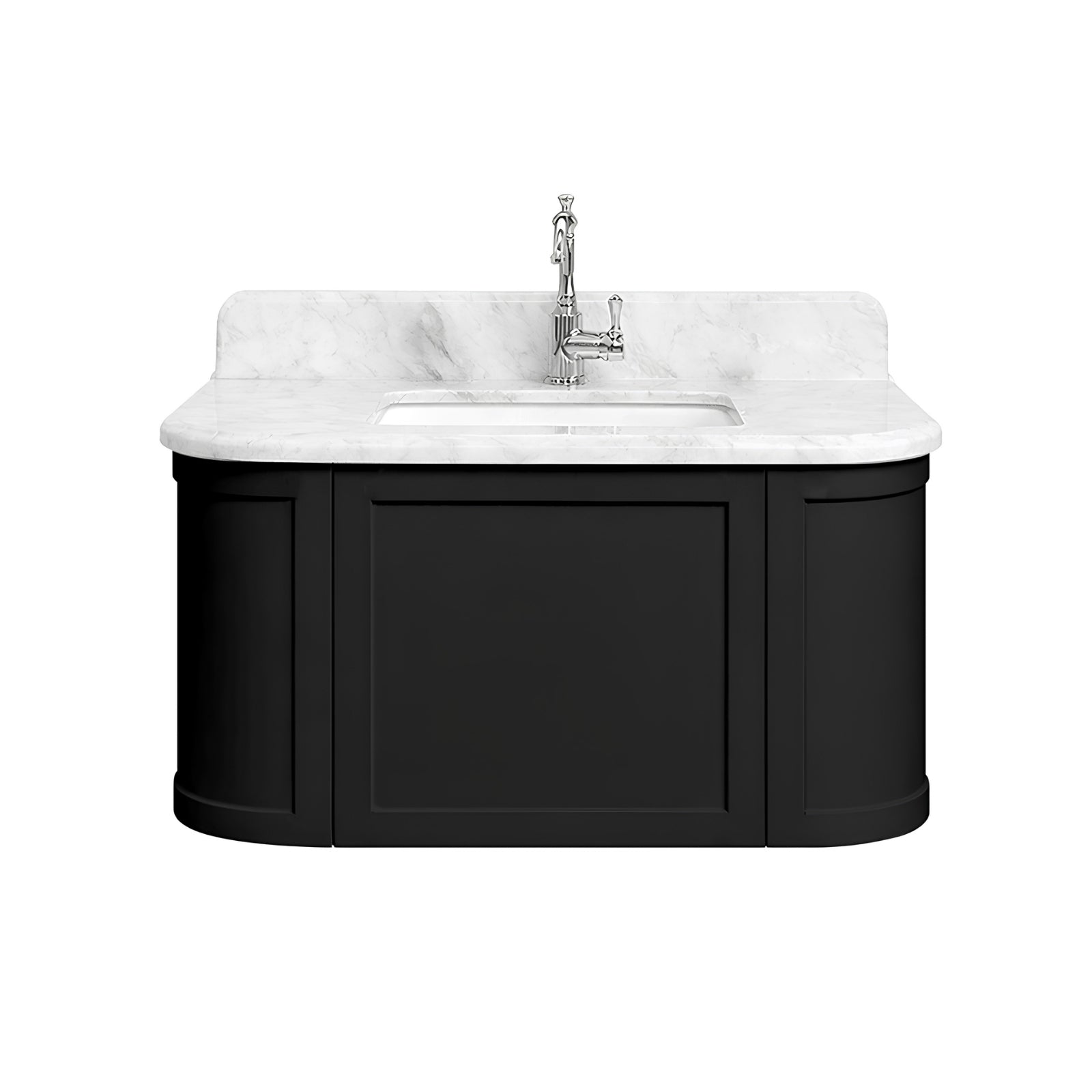 Turner Hastings Evara 90 x 53 Wall Hung Vanity with Real Marble Top & Under Counter Basin - Volcanic Ash EV951-VA-1TH - The Blue Space