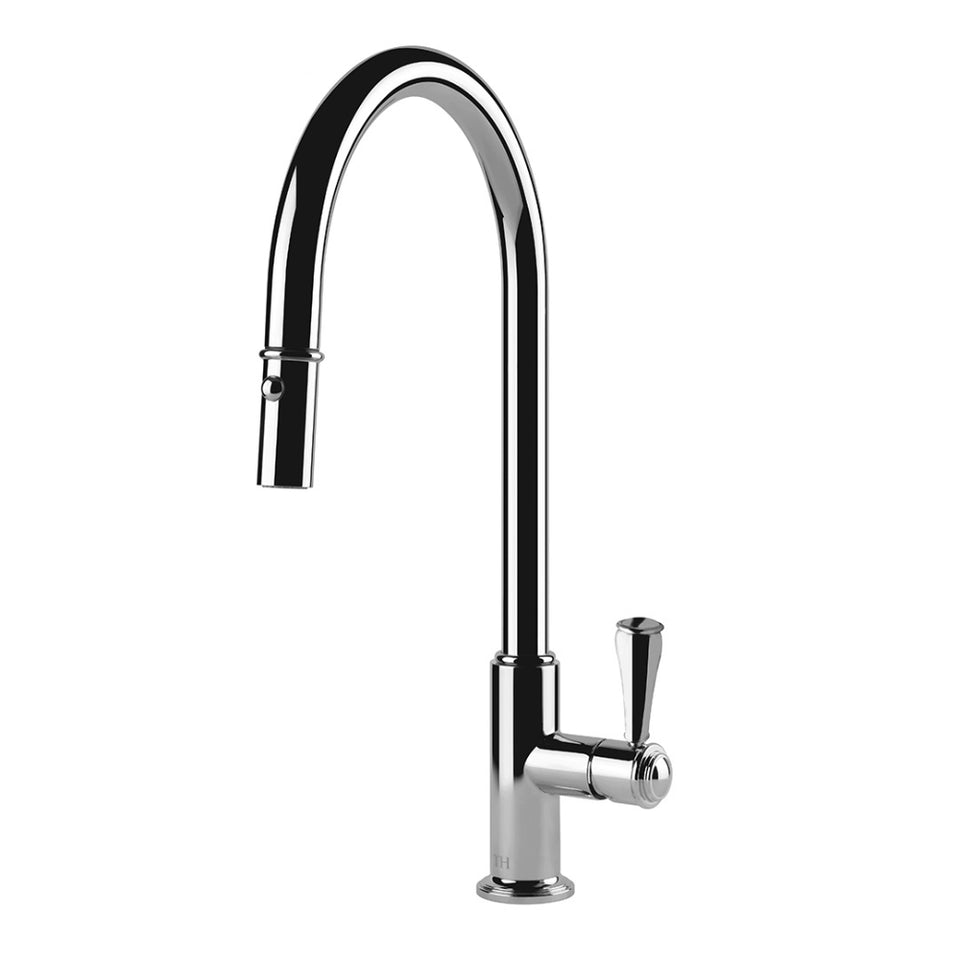 Turner Hastings Ludlow Pull Out Sink Mixer with Metal Lever Handle - Chrome