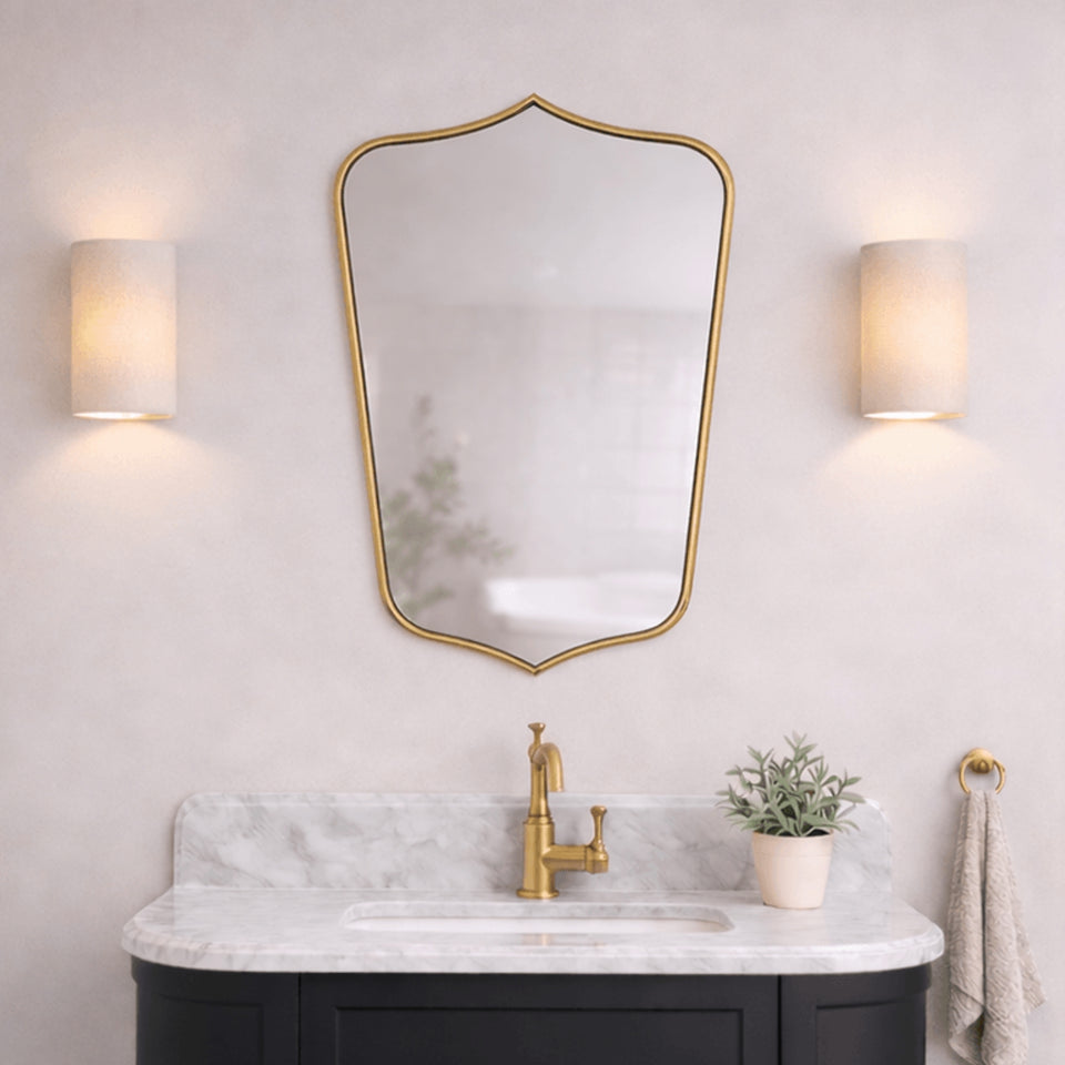 Turner Hastings Mayer Shield 800x500mm Mirror - Brushed Brass