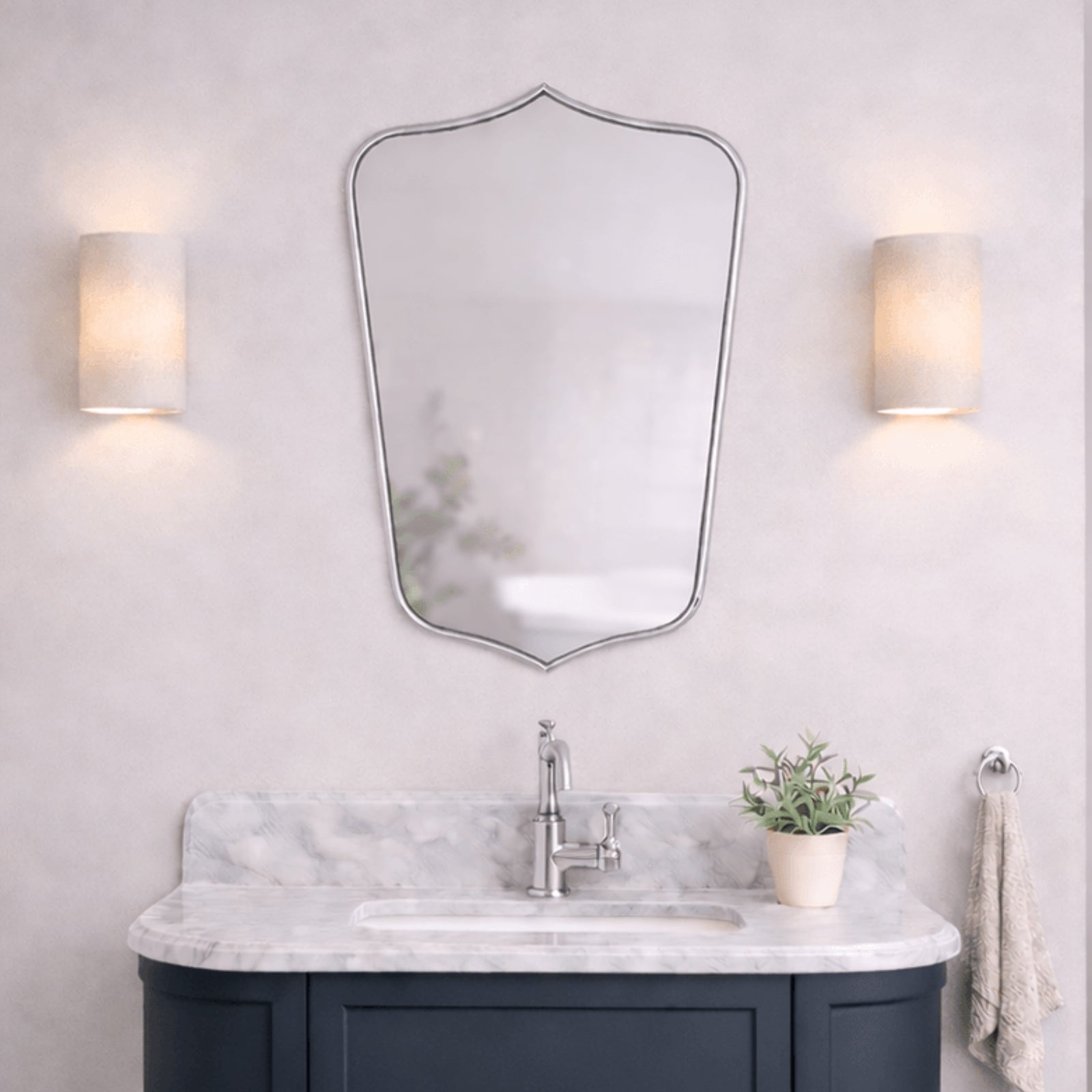 Lifestyle 1 Turner Hastings Mayer Shield 800x500mm Mirror - Chrome MA409MR-CH - The Blue Space
