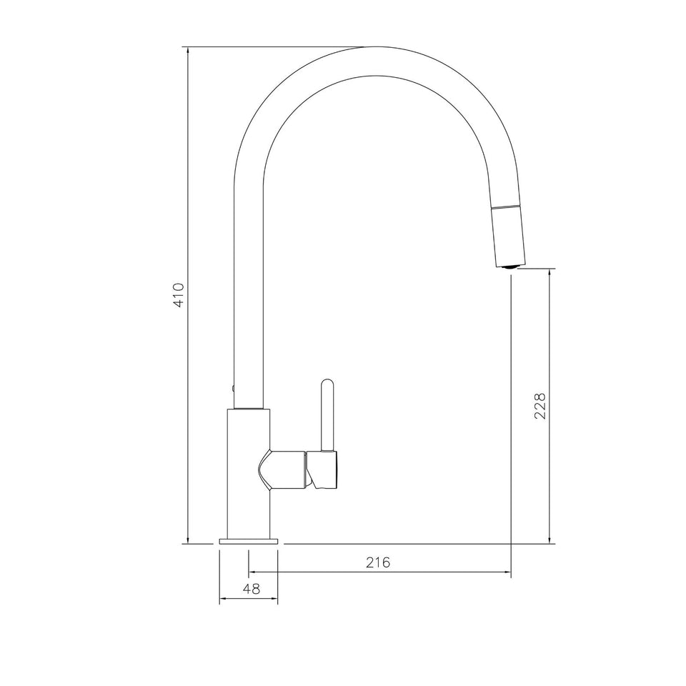 Turner Hastings Naples Pull Out Mixer Tap - Matte Black