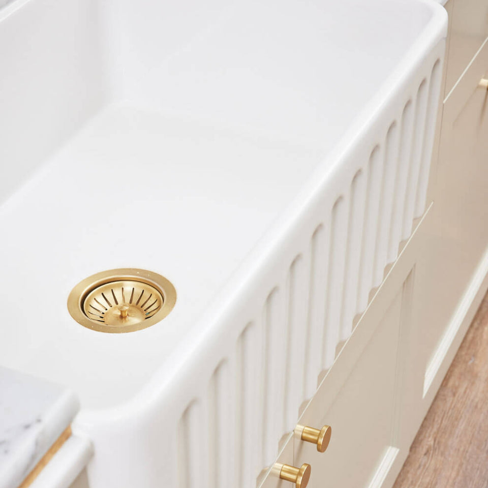Turner Hastings Novi 75 x 46 Fireclay Single Butler Sink, Universal Flat or Ribbed
