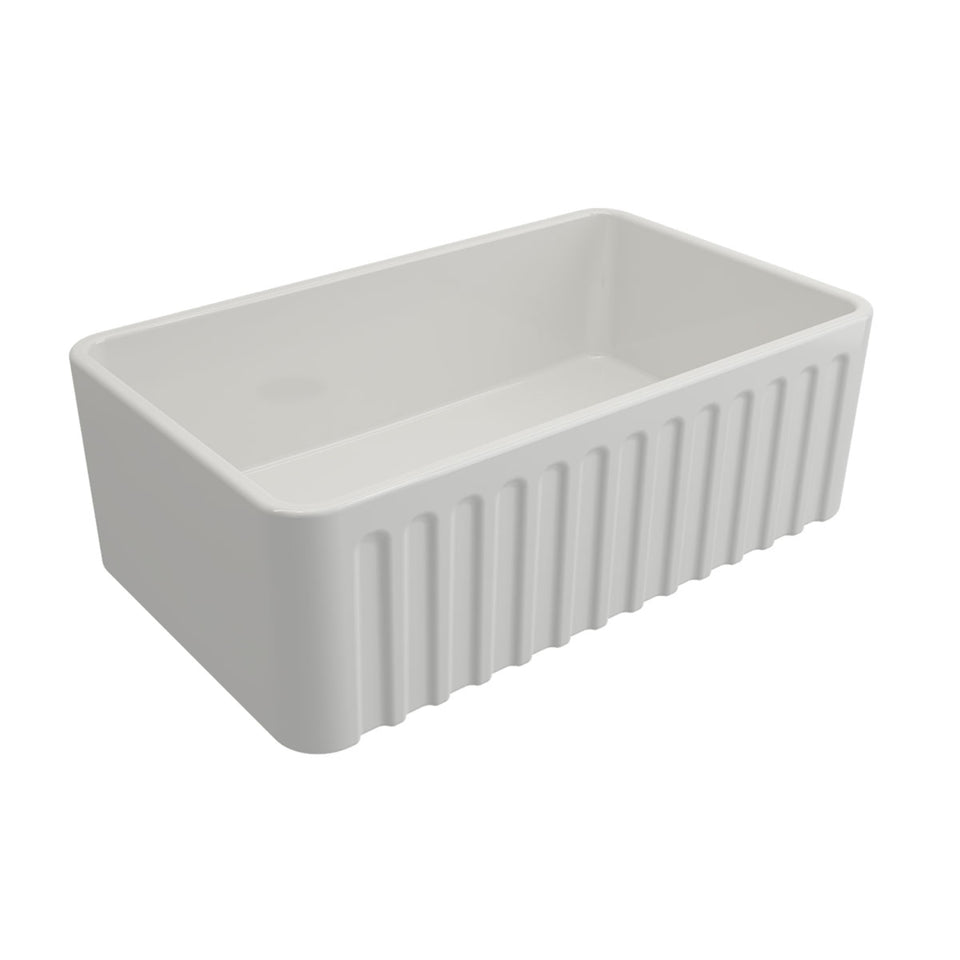 Turner Hastings Novi 75 x 46 Fireclay Single Butler Sink, Universal Flat or Ribbed