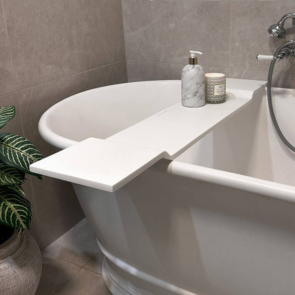Turner Hastings Solid Surface Bath Caddy 94 x 20 - Matte White