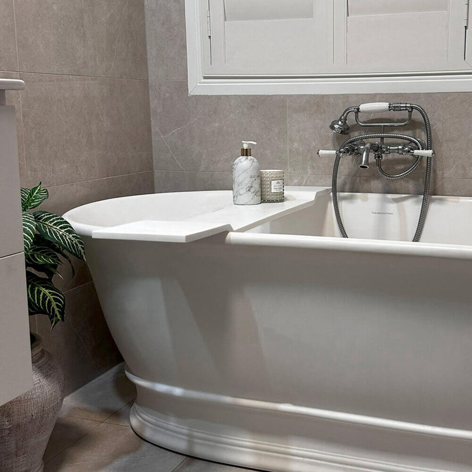 Turner Hastings Solid Surface Bath Caddy 94 x 20 - Matte White