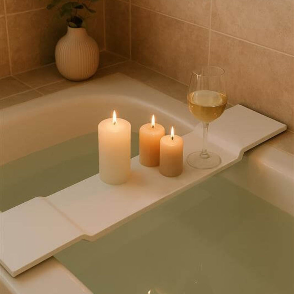 Turner Hastings Solid Surface Bath Caddy 94 x 20 - Matte White
