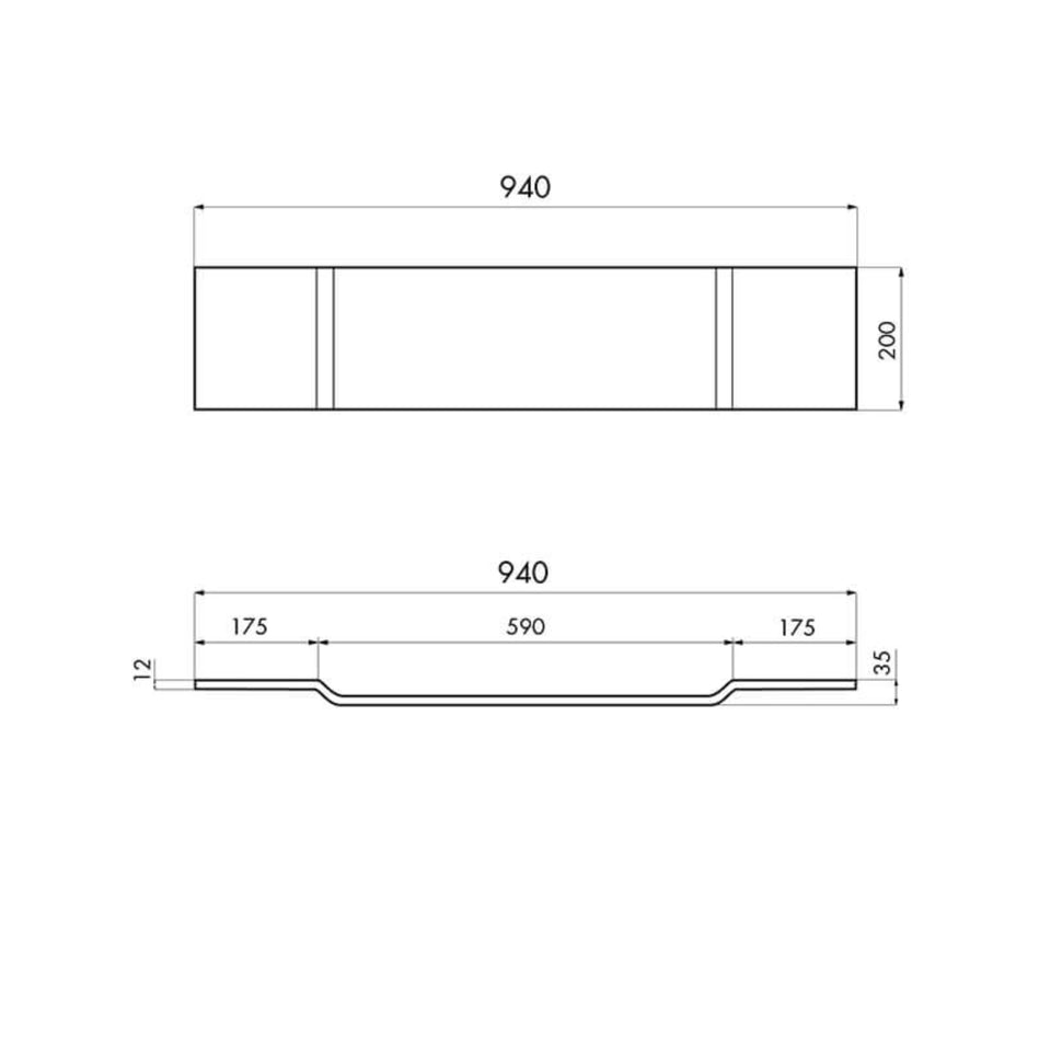 Turner Hastings Solid Surface Bath Caddy 94 x 20 - Matte White