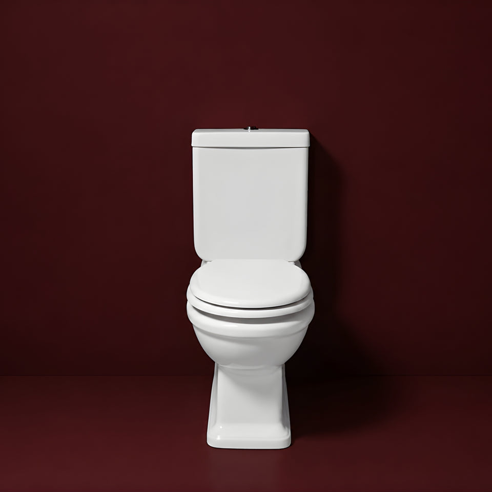 Turner Hastings Stafford Back to Wall Toilet Suite - Gloss White with Chrome Hinges