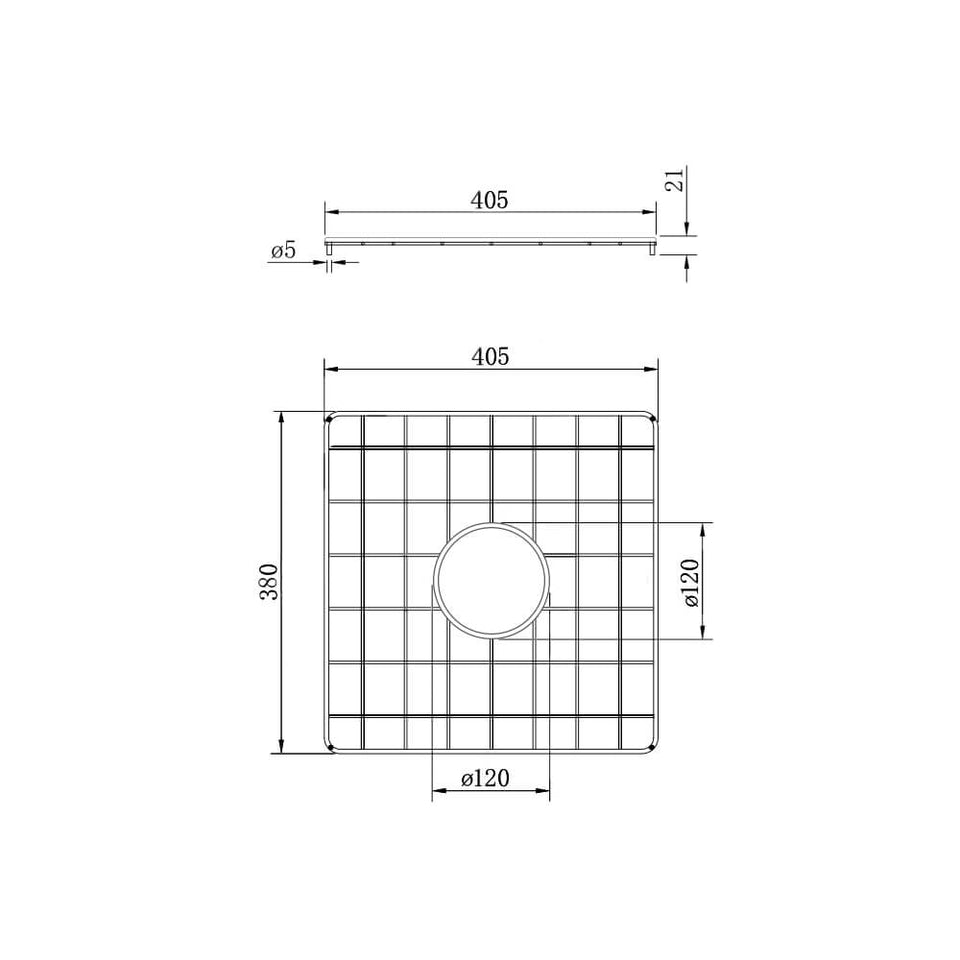 Turner Hastings Stainless Steel Grid to suit Cove 85 (large side) - Brushed Brass