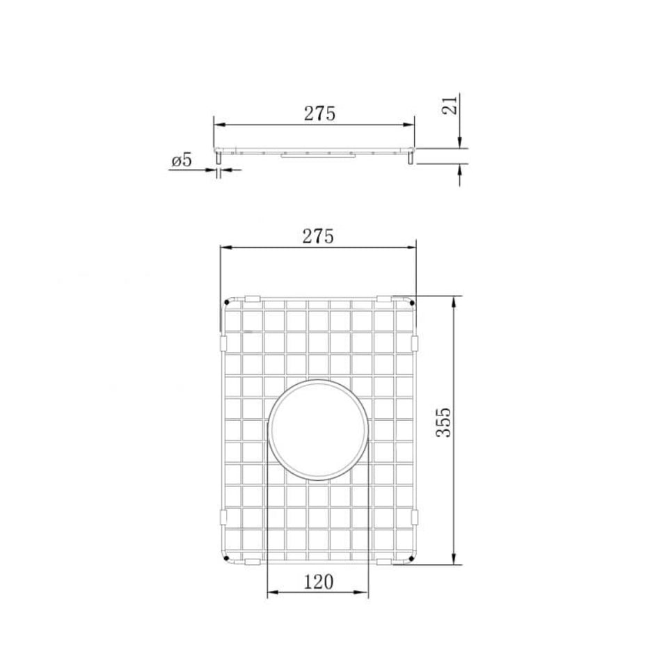 Turner Hastings Stainless Steel Grid to suit Cuisine 93 x 48 (small side) - Brushed Brass