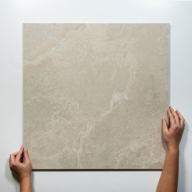 With Hand Tuscan Beige Travertine Look Tile 600mm x 600mm 6CRWBEM - The Blue Space