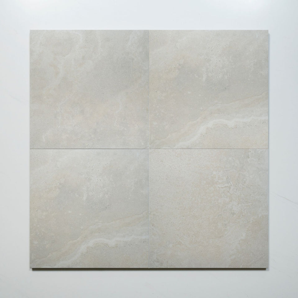 Tuscan White Travertine Look Tile 600mm x 600mm