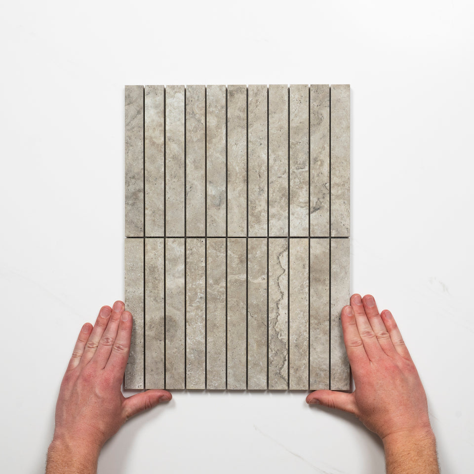 Valerie Grey Porcelain Finger Mosaics P5 392 x 295mm sheets