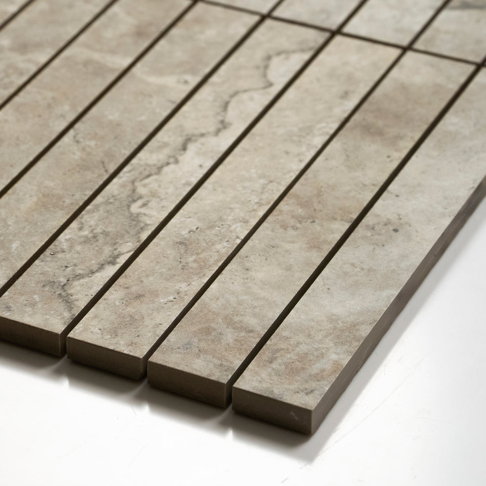 Valerie Grey Porcelain Finger Mosaics P5 392 x 295mm sheets