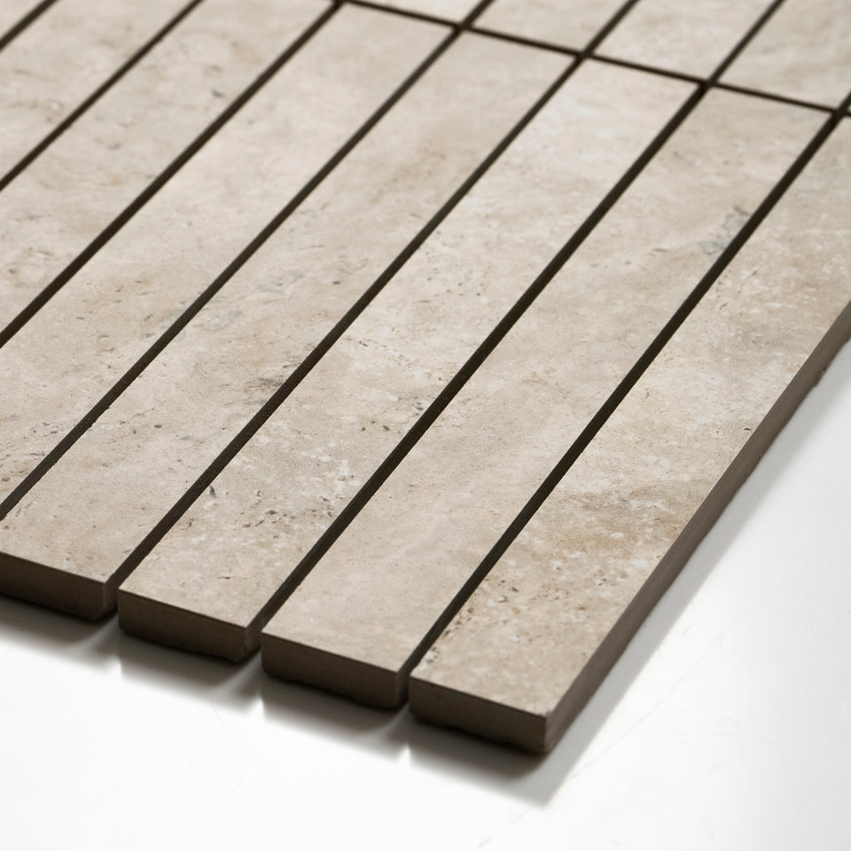 Valerie Ivory Porcelain Finger Mosaics P5 392 x 295mm sheets