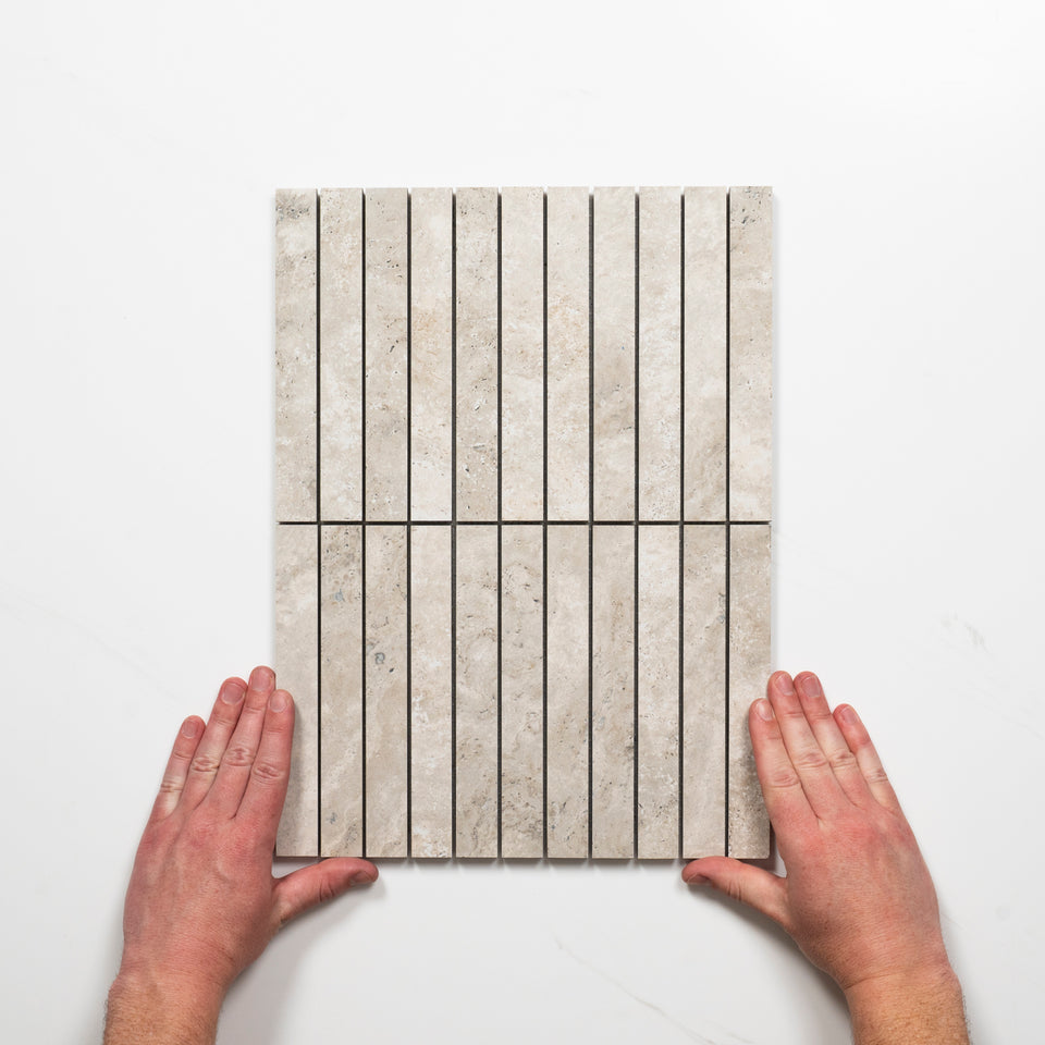 Valerie Ivory Porcelain Finger Mosaics P5 392 x 295mm sheets