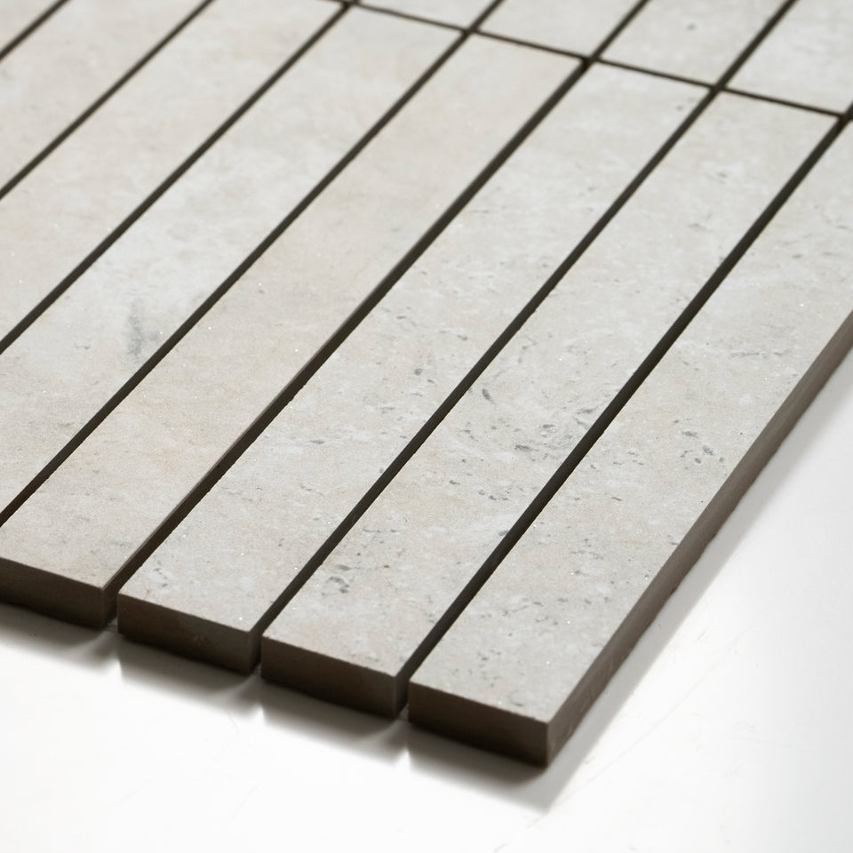 Valerie Silver Porcelain Finger Mosaics P5 392 x 295mm sheets