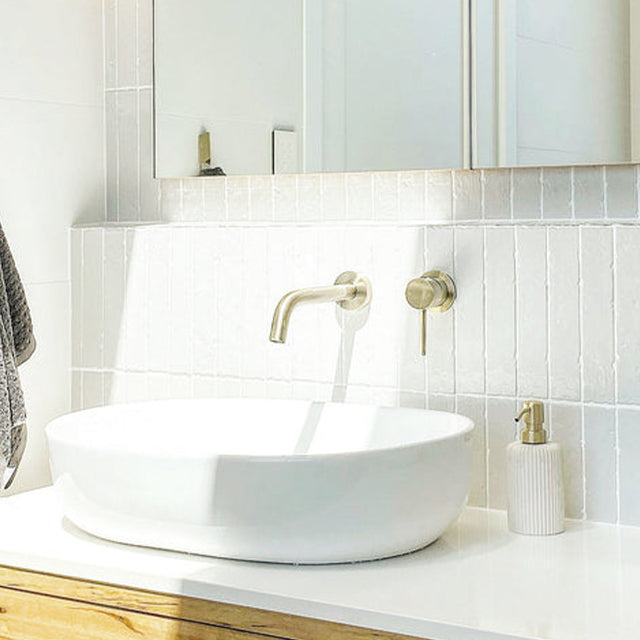 Vanilla Blaire Brick Tile Textured Gloss 45 x 230 x 8mm Porcelain