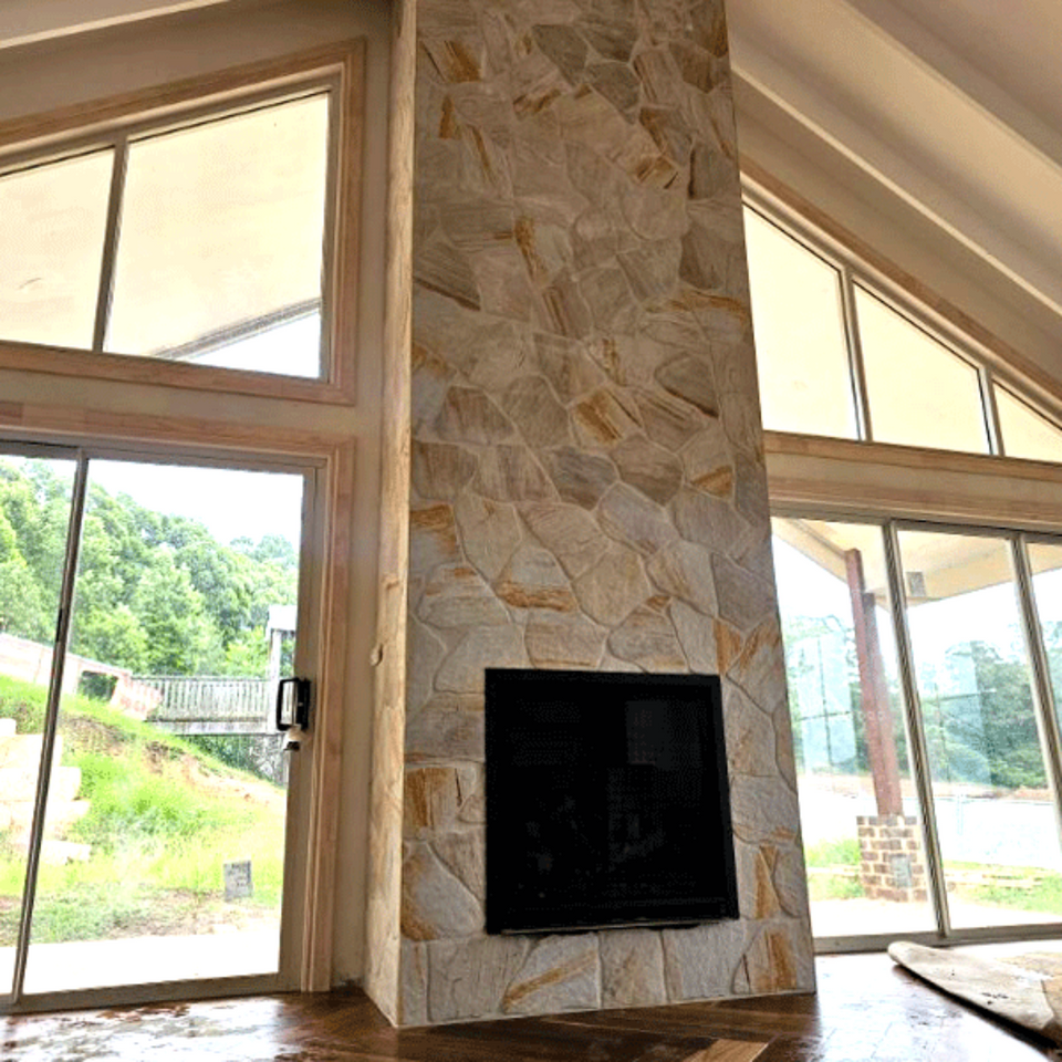 White Aria Stone Tile Matte Crazy Pave Porcelain