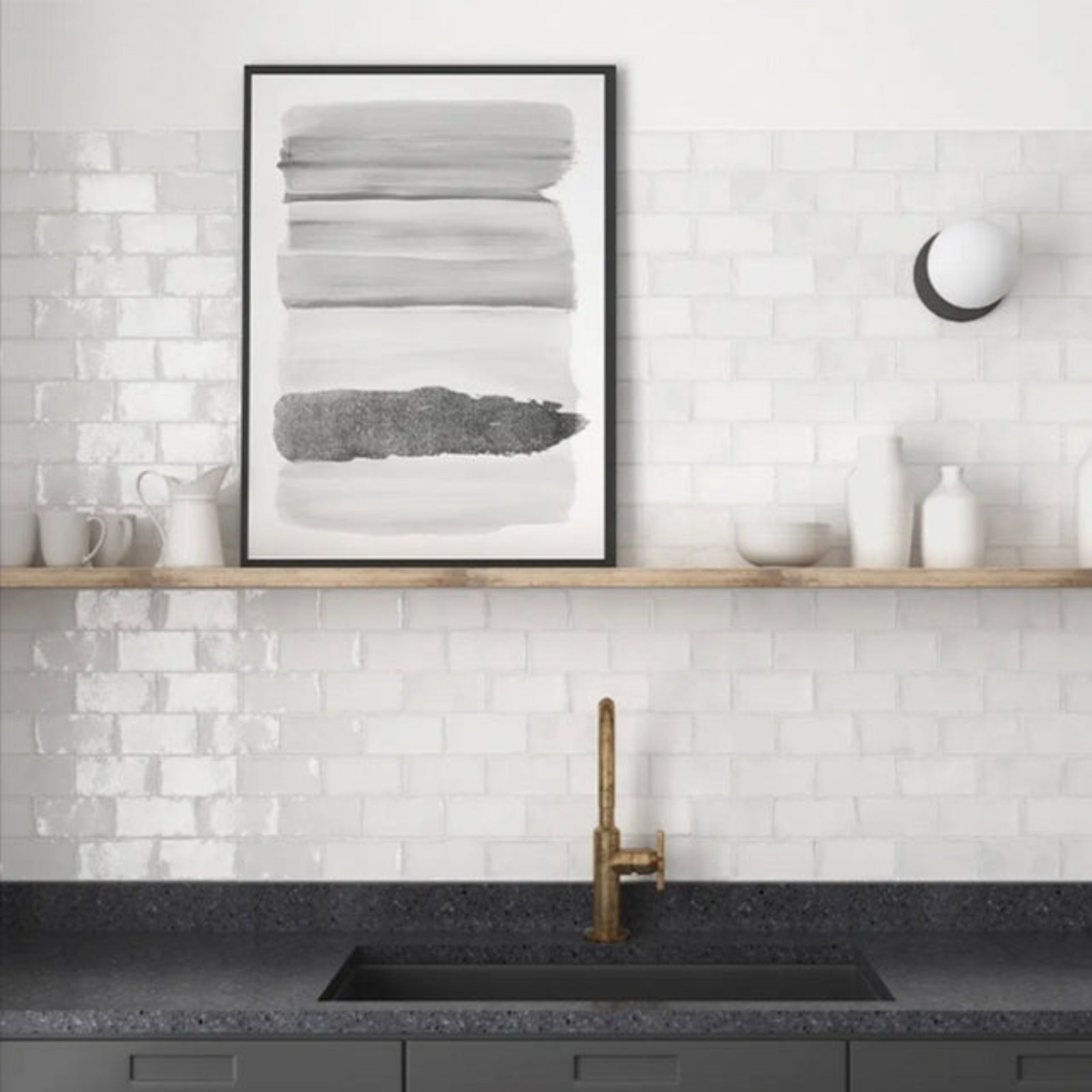 Lifestyle 01 White Dianna Hand Made Subway Tile 75 x 150 x 9mm Spanish Ceramic  - The Blue Space
