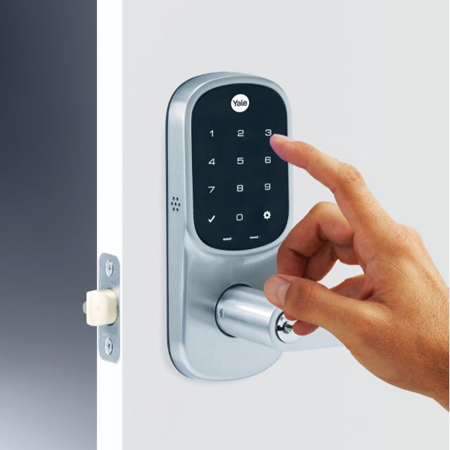 Yale Assure Keyed Lever with Home Module Satin Chrome