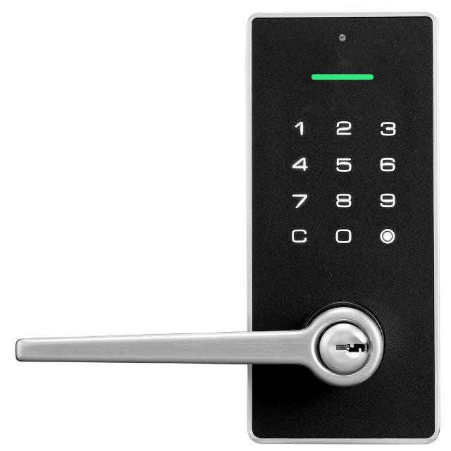 Yale Libi Digital Lever Keyed Satin Nickel