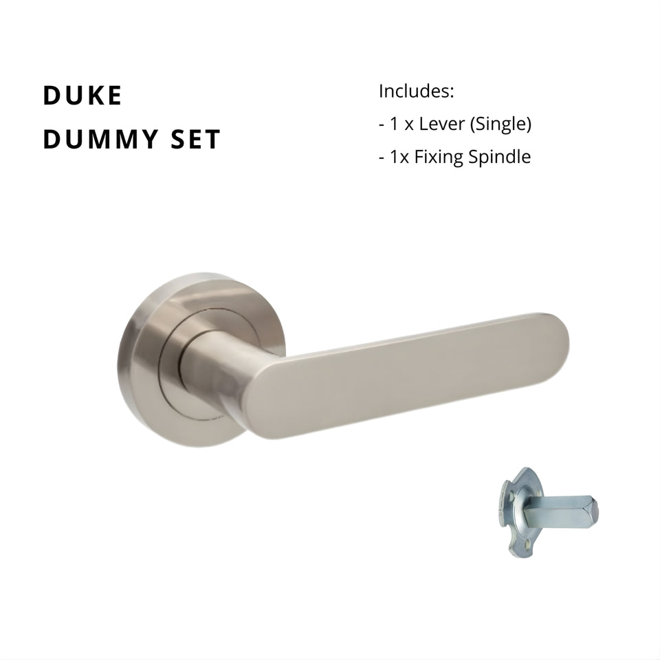 Zanda Duke Dummy Door Handle Set Brushed Nickel
