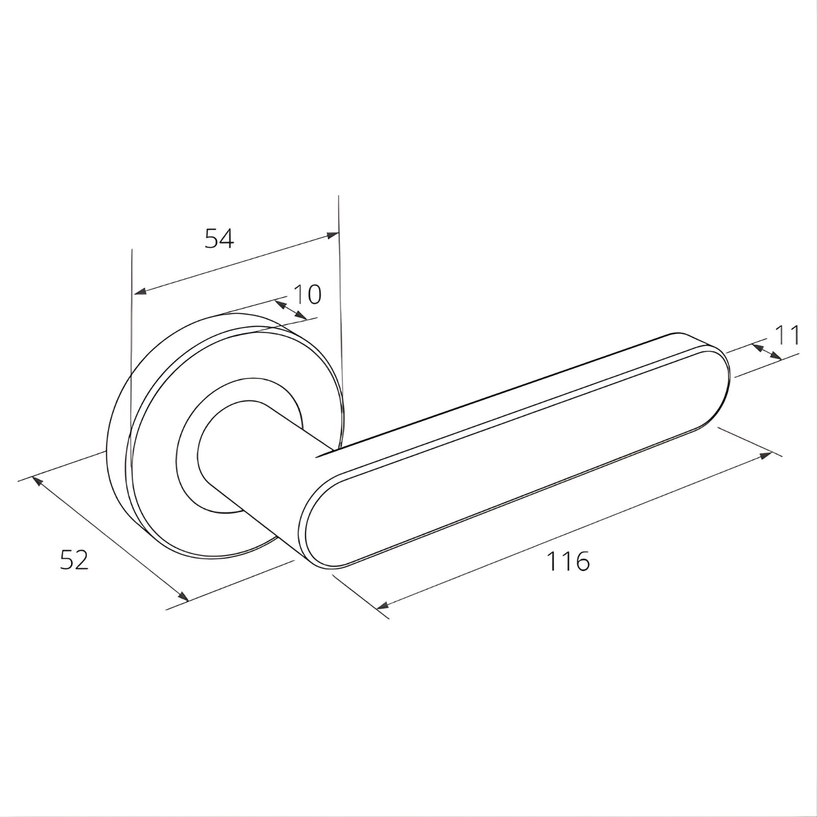 Line Drawing Zanda Duke Entrance Set 70mm Key/Key Ember Bronze 10094.3.EB - The Blue Space