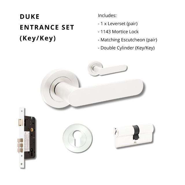 Zanda Duke Entrance Set 70mm Key/Key White