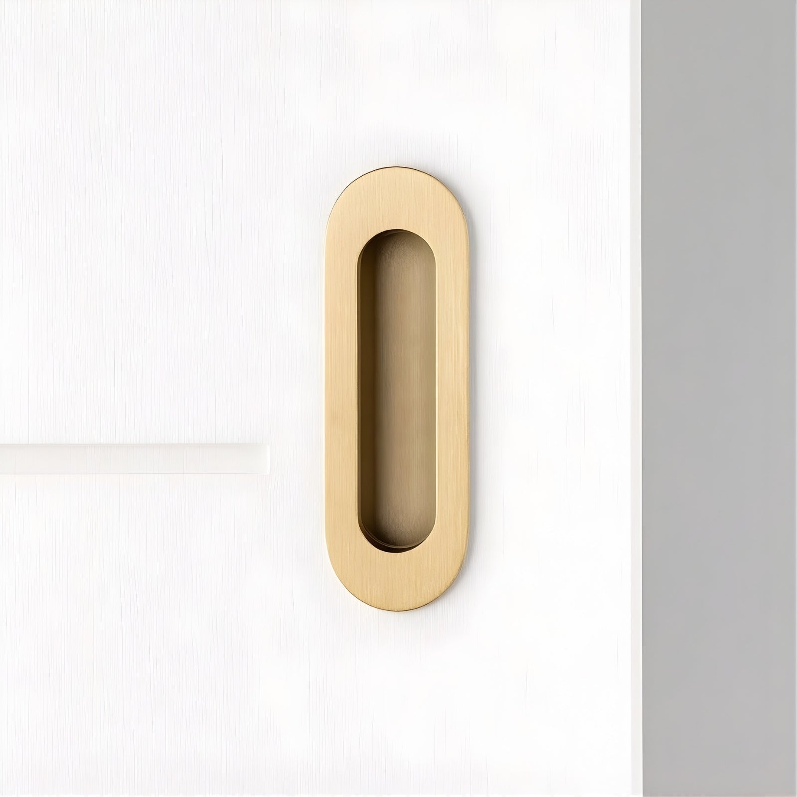 Lifestyle Zanda Duke Flush Pull 120 x 40mm Satin Brass 5241.SB - The Blue Space