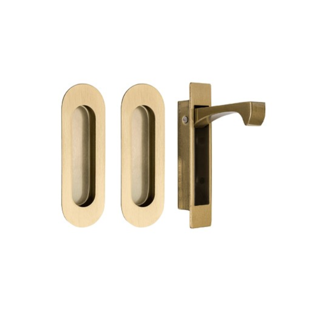 Zanda Duke Flush Pull Kit 120 x 40mm Satin Brass