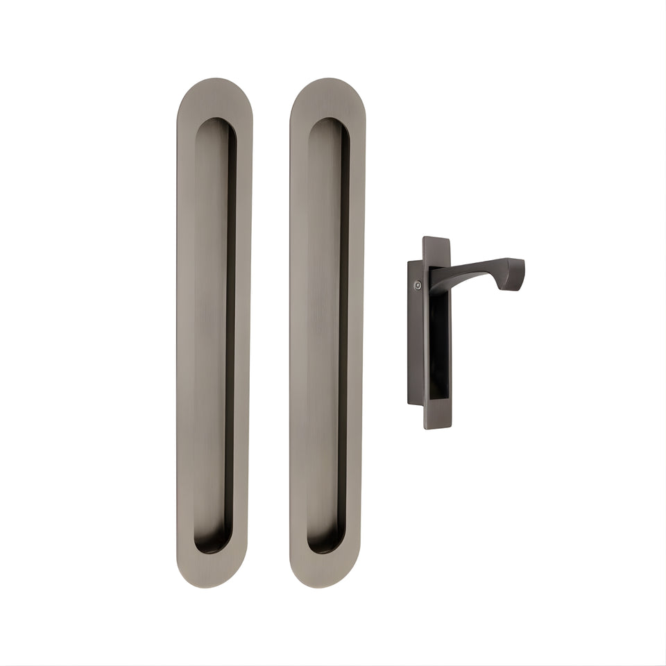Zanda Duke Flush Pull Kit 250 x 40mm Graphite Nickel
