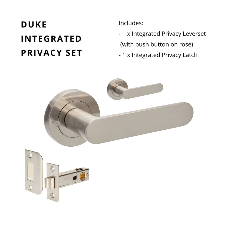 Zanda Duke Privacy Door Handle Set Brushed Nickel