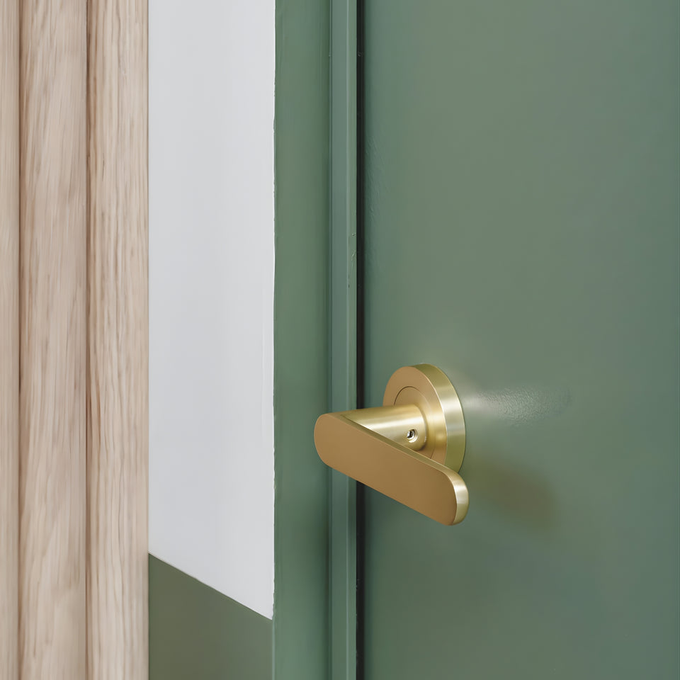 Zanda Duke Privacy Door Handle Set Satin Brass