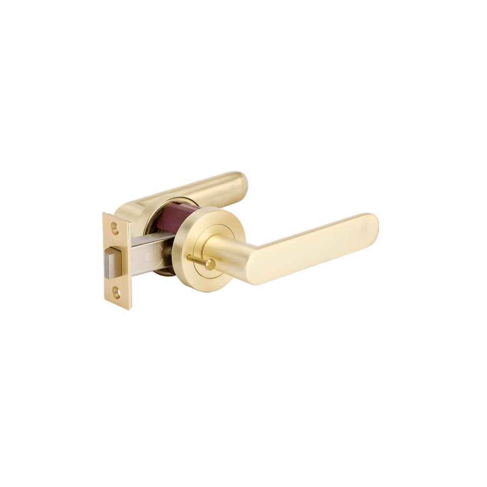 Zanda Duke Privacy Door Handle Set Satin Brass