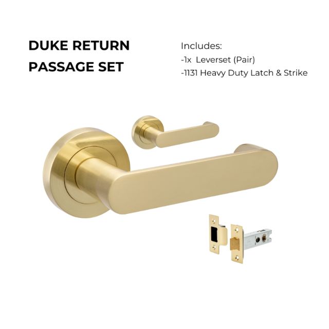 Zanda Duke Return Passage Set Satin Brass