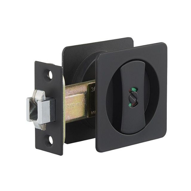 Zanda Square Cavity Sliding Privacy Door Handle Kit Matte Black